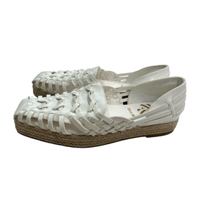 Sam & Libby Women's Shoes‎ White Beige 8 Asha Platform Espadrille Fisherman Flat